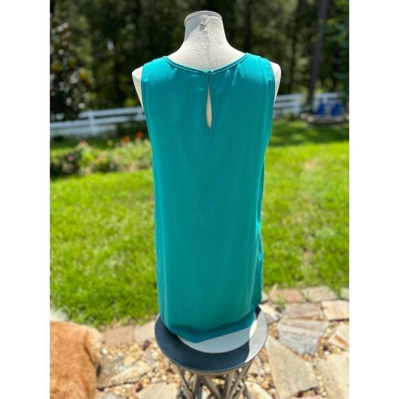 Sugarlips Fringe dress Crew Neck Turquoise Large - Picture 3 of 5